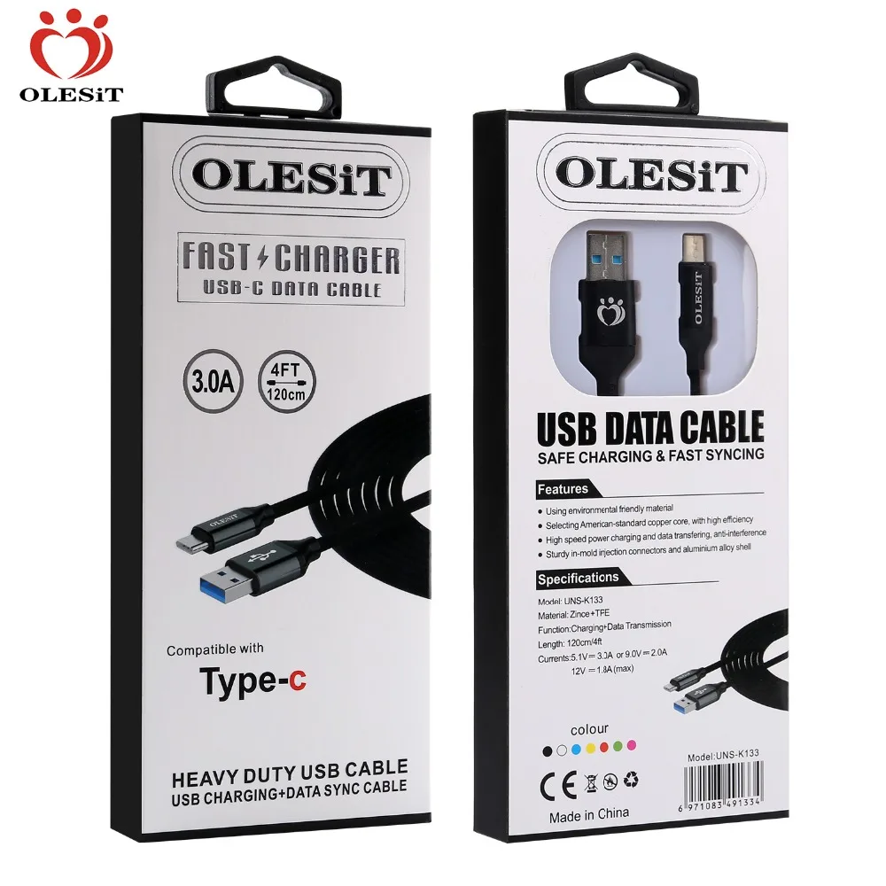 50 шт./лот OLESiT UNS K131/K132/K133 1 2 M 3A Портативный USB кабель для быстрой синхронизации