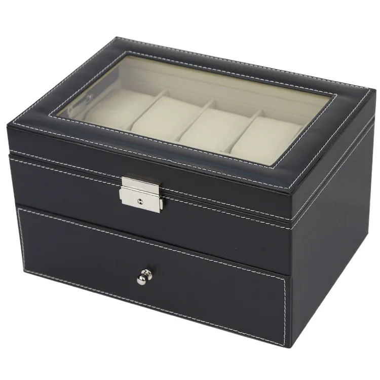 Черный шитье из искусственной кожи Store 2 слойный демонстрационный чехол с