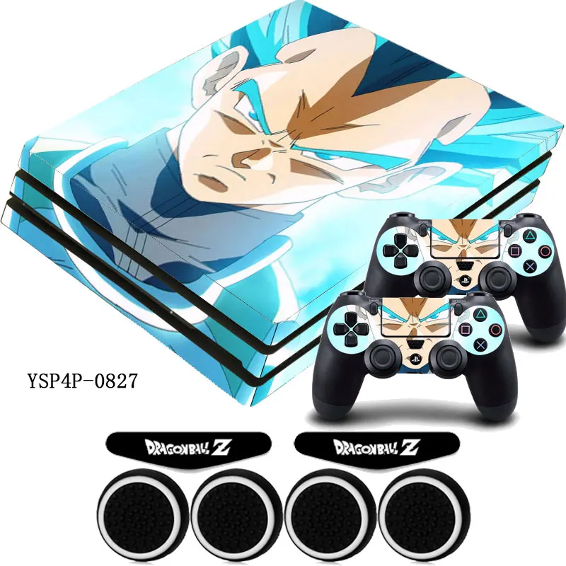 Dragon Ball матовый винил Нескользящие Стикеры этикета и 2 контроллера + 2x LED Наклейки 4x