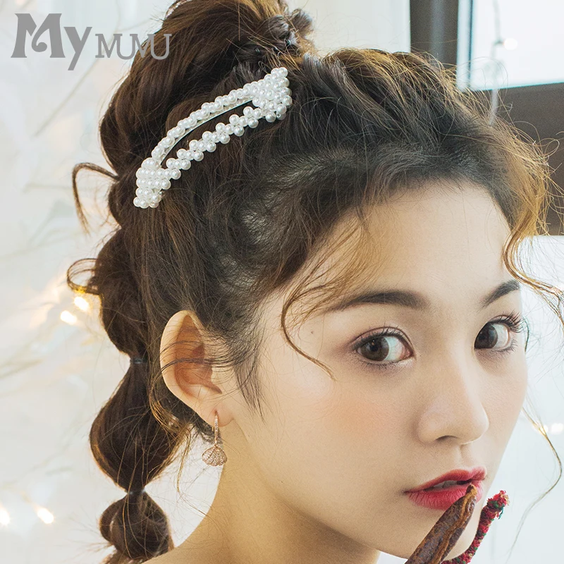 Заколка для волос с имитацией жемчуга заколка девочек 2020 новинка аксессуары