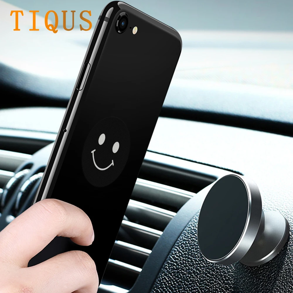 TIQUS Smile металлическая пластина-диск с 30 мм клеем для магнитной автомобильная подставка для телефона для iPhone мобильного телефона gps магнит