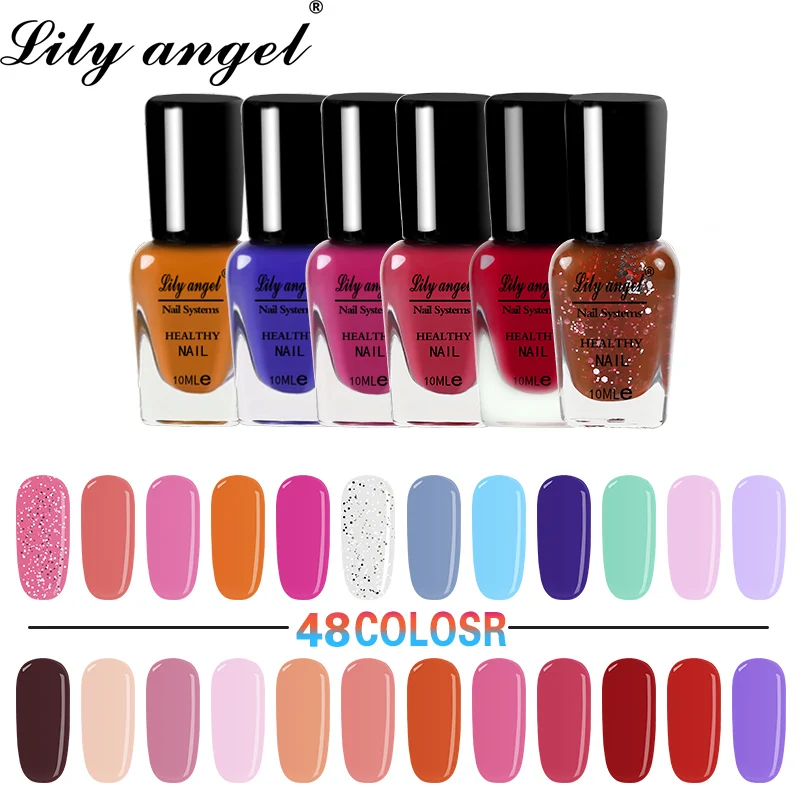 Экологичный лак для ногтей Lily angel 10 мл Цветной Гель с водной базой без