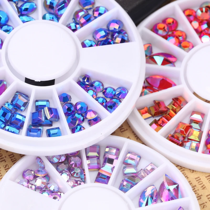 3D украшения для дизайна ногтей безобидные из страз колесо камней принадлежности