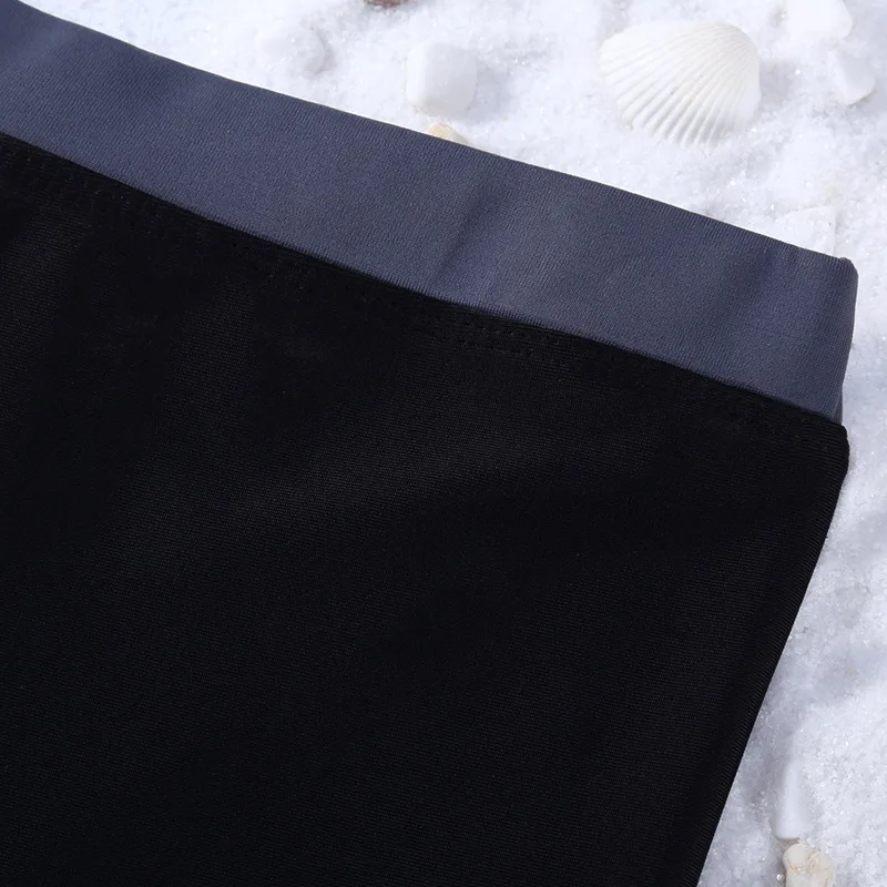 Новинка 2019 года Детские купальники для мальчиков цвет черный серый плавки детей