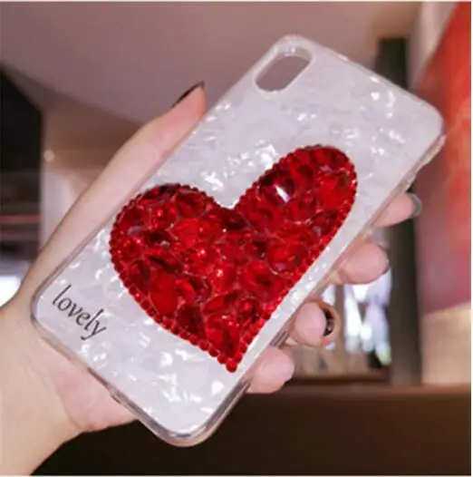 Модный Роскошный чехол для телефона iPhone Xs 6 7 8 plus горный хрусталь любовь Чехол