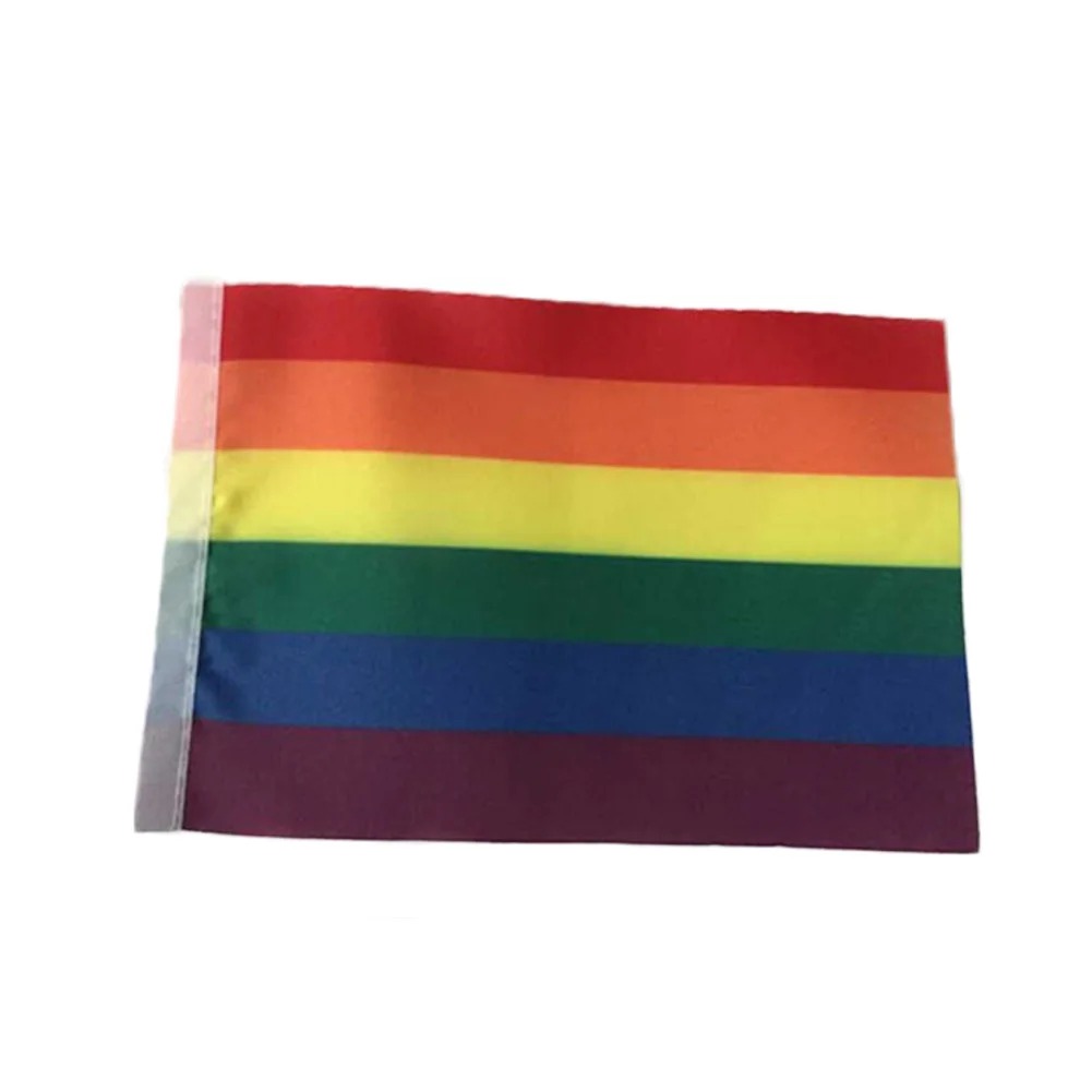 1 шт. Радужный Флаг ручная Мах гей парад ЛГБТ флажки 14 х21 см|rainbow flag|flag rainbowhand waving flags