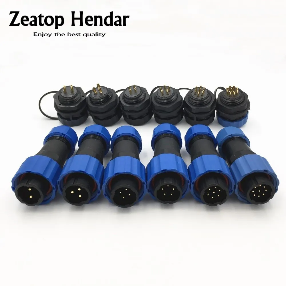1Set SP16 Waterproof Aviation Connector 2 3 4 5 7 9 Pin IP68 Circular Power Cable Male Plug Jack Female Socket |