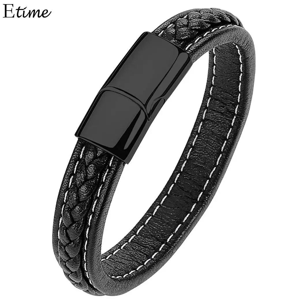 Манжета панк пряжка для мужчин магнитное шоу кожа 4 браслет сплав Ретро 3