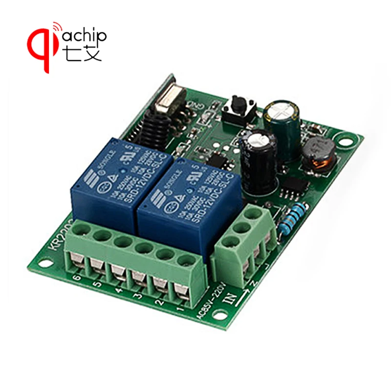 QIACHIP Universal Wireless Remote Control Switch AC 85V-250V 2CH 1pcs Relay Receiver Module and 2pcs RF Controls | Электроника