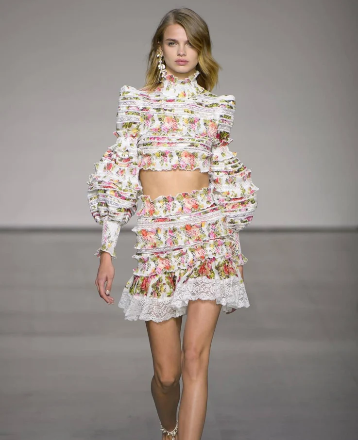 Новый 2019 знаменитостей воротник Agaric edge жакетка кружевная Детская куртка из двух