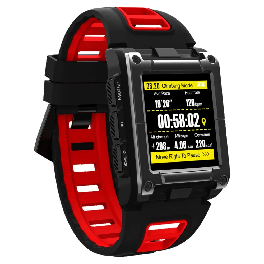 Международная версия Makibes G08 gps Bluetooth smart watch IP68 Водонепроницаемый сердечного ритма smart watch es Мужская Мульти-Спорт - Цвет: red.