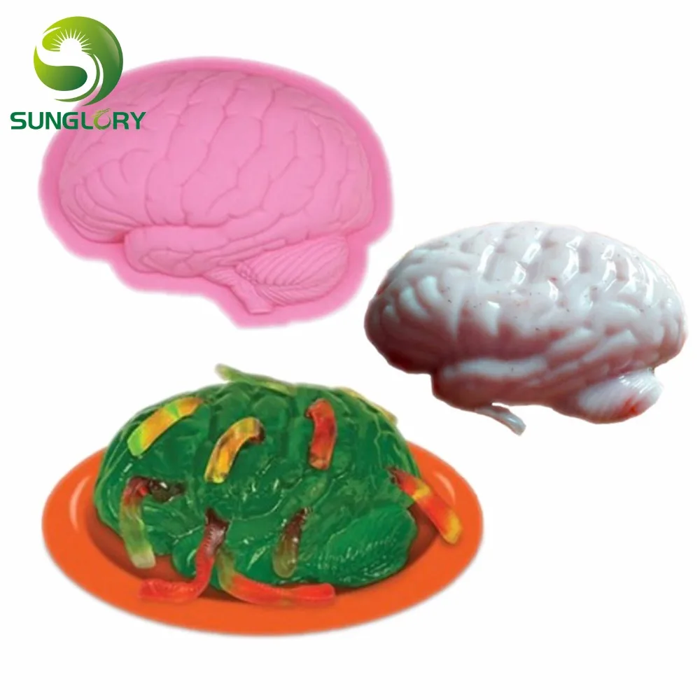 Силиконовая форма для торта в форме мозга страшная желатиновая зомби Хэллоуина