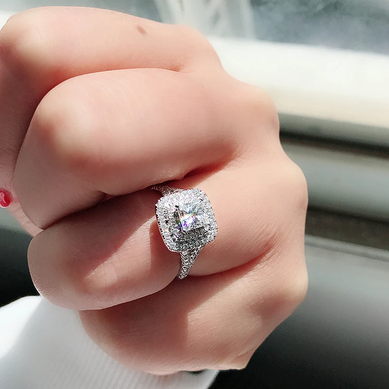 Набор колец из муассанита и белого золота 18 К 1 карат | Украшения аксессуары