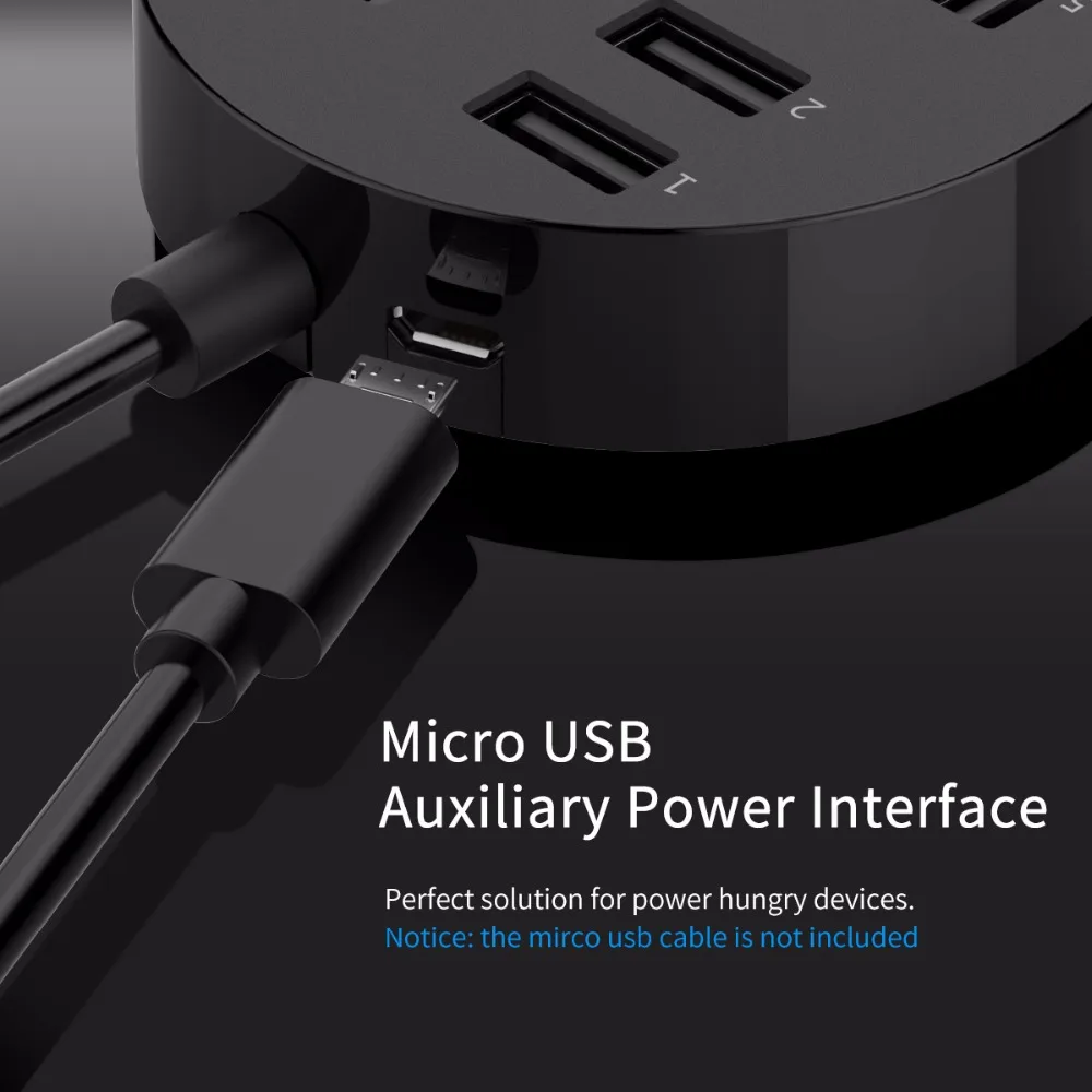 AIFFECT USB HUB2.0 внешний 8 портов разветвитель с микро порт питания для компьютера Mac