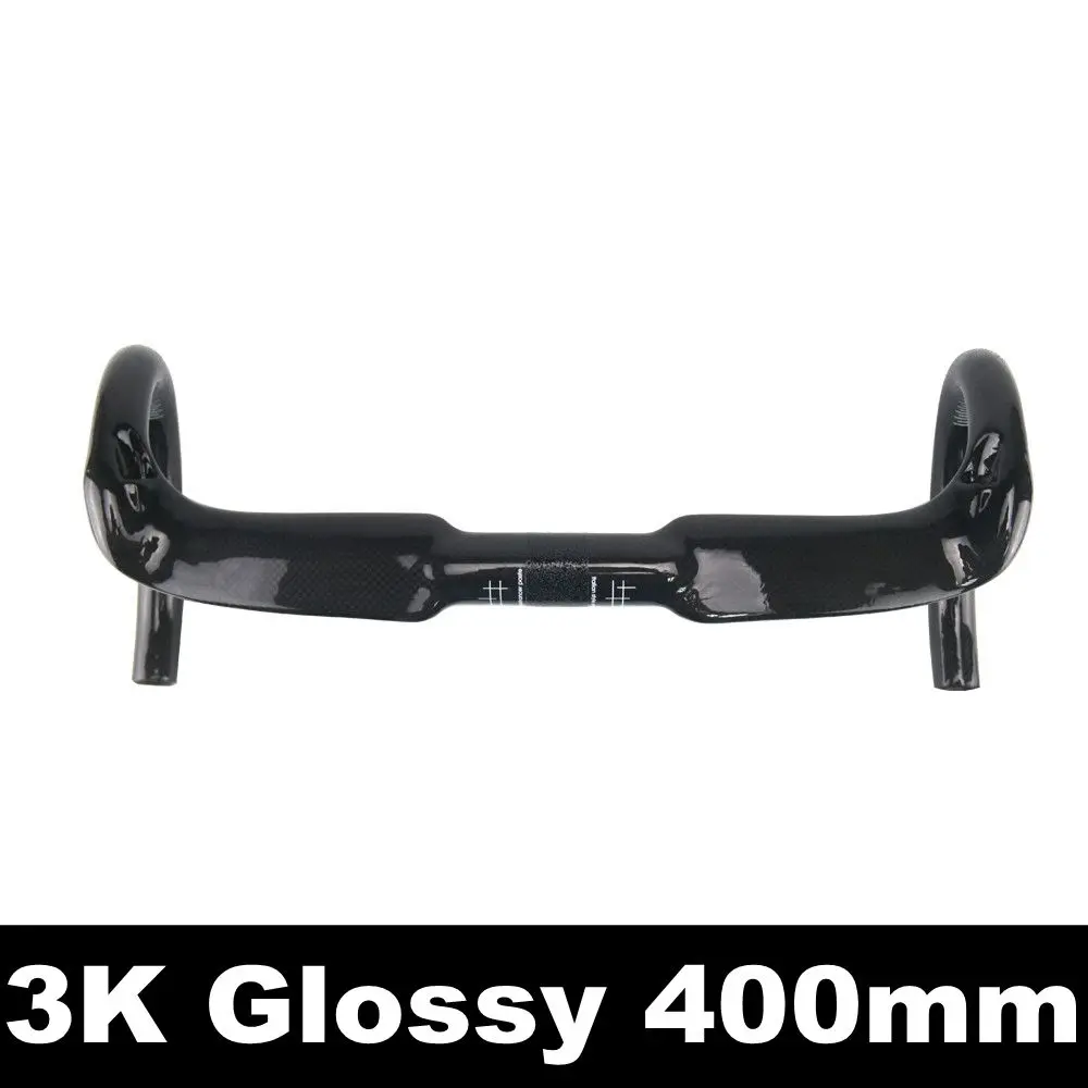3K Glossy 400mm Супер светильник внутреннего руль из углеродного волокна, волокна, руль для шоссейного велосипеда, руль для езды на велосипеде рулем типа «бараньи рога» обмотки руль велосипеда Бент бар 31,8*400/420/440 мм - Цвет: 3K Glossy 400mm