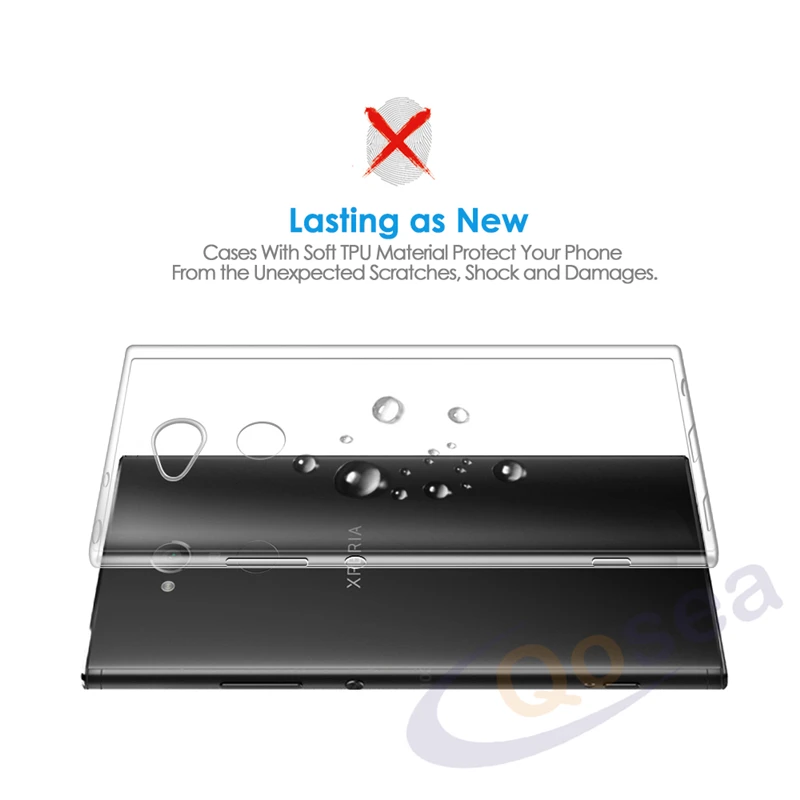 Qosea For Sony Xperia XA2 Ultra Case Shockproof Clear Transparent Slim Silicone Soft TPU Protective Cover |