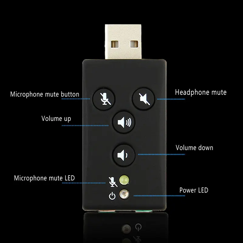 7 1 внешняя звуковая карта USB с разъемом 3 5 мм аудиоадаптер для наушников интерфейс
