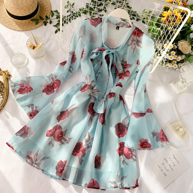 Новинка 2019 модные женские платья милые кружевные оборки яркие с рукавами