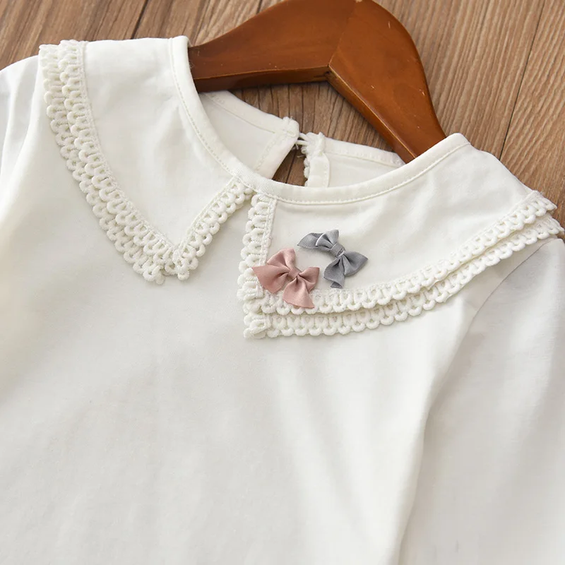 2019 весенняя одежда для девочек детская Базовая рубашка с длинным рукавом