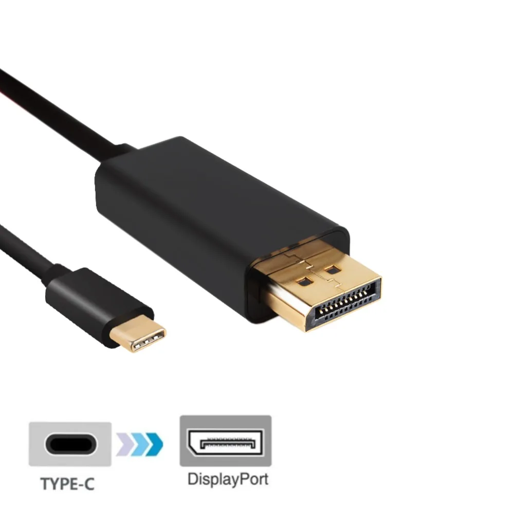 USB C Type 3 1 для отображения порта DP 4K HDTV конвертер позолоченный кабель адаптер Macbook
