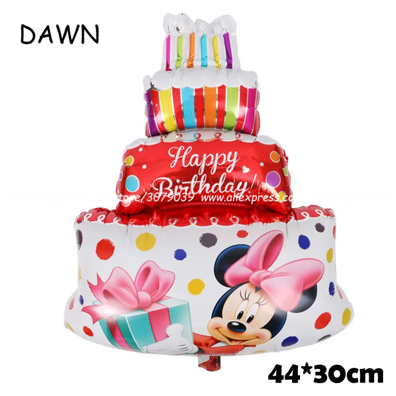 cake red 112 см гигантский Микки Минни Маус мультяшный воздушный шар из фольги на день рождения воздушный шар детские украшения на день рождения классические игрушки подарок - Цвет: cake red