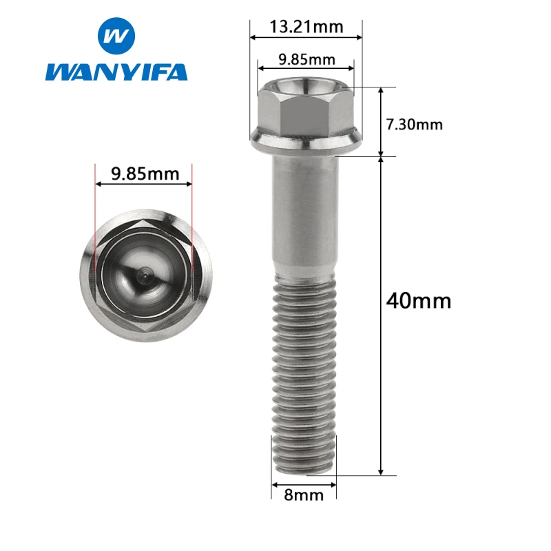 Wanyifa M8x15 20 25 30 35, 40 45 50 55 60 65 мм с коротким фланцем Головкой Винт С Титановым болтом для велосипедного тормоза Титан Радуга Цвет