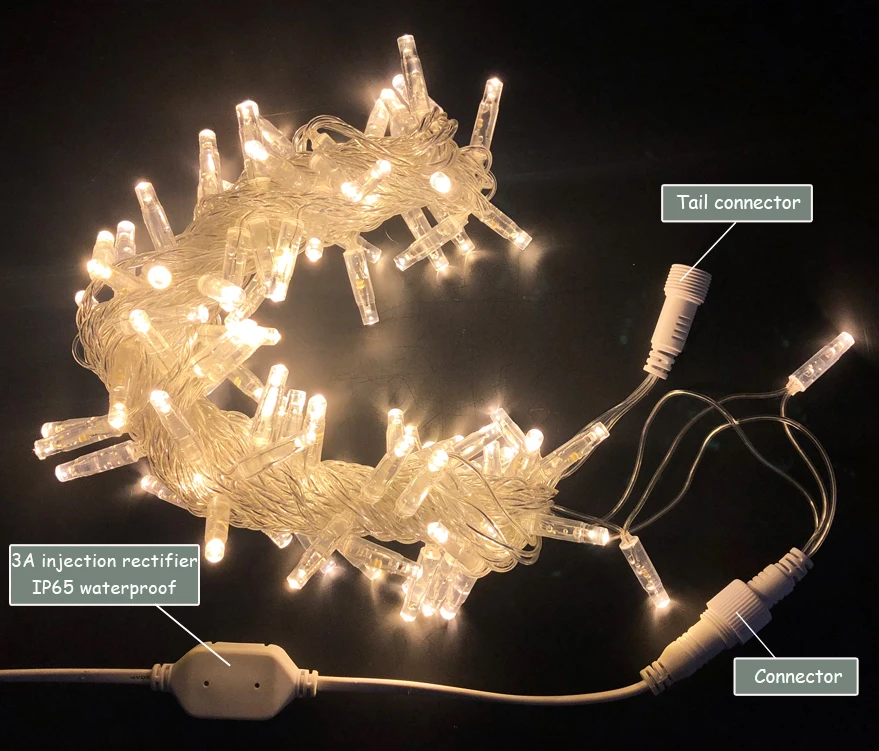 Toprex 10m amber lighting LED string christmas garland light room decor lights holiday fairy lights home decoration