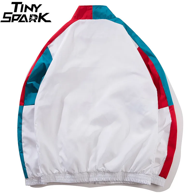Хип Хоп Мужская Осенняя ветровка 2018 куртка в винтажном стиле цветные лоскутные