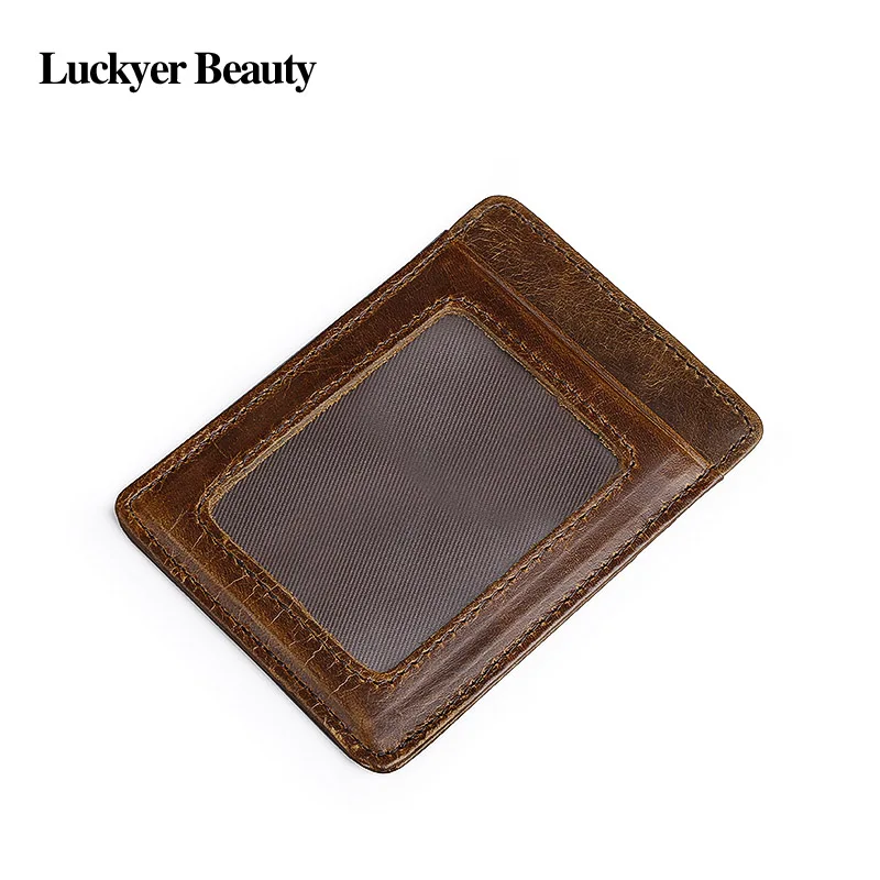 LUCKYER BEAUTY чехол для кредитных карт из натуральной кожи мужчин тонкий маленький