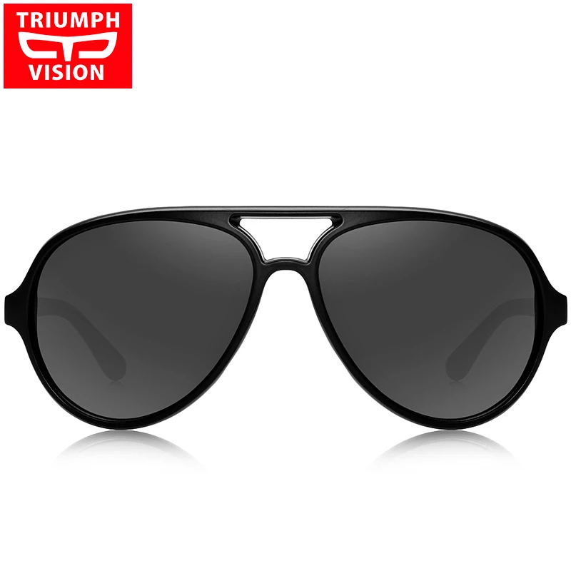 Триумф видения черный солнцезащитные очки-авиаторы Для мужчин бренд Оттенки Óculos