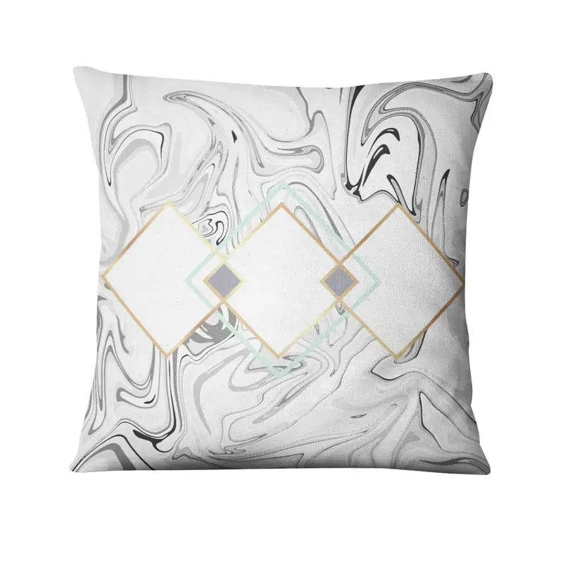 Супер мягкая бархатная наволочка с золотым мраморным принтом скандинавский