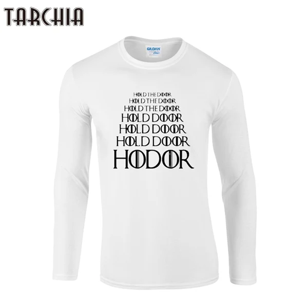TARCHIA/ Новая модная мужская футболка с длинными рукавами для мальчиков, Мужская футболка, футболка из хлопка, большие размеры, Homme - Цвет: Белый