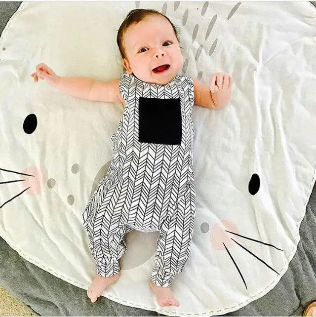 Детское игровое одеяло ins ярко серый розовый кролик ползающий коврик корзина