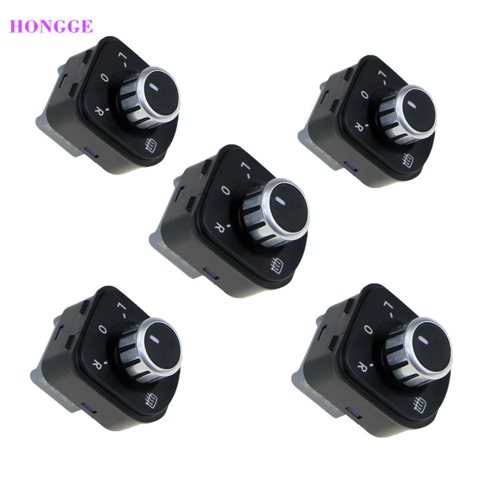 HONGGE 5 шт. хромированный Электрический переключатель управления боковым зеркалом