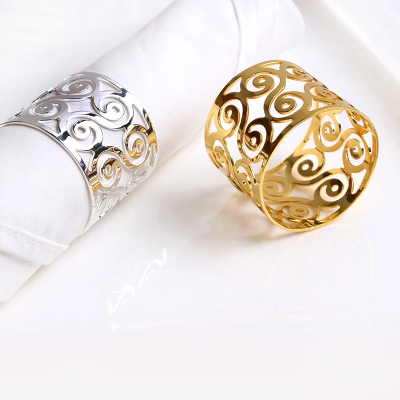 

Modern Accents Silver Gold Plating Stainless Steel Napkin Rings