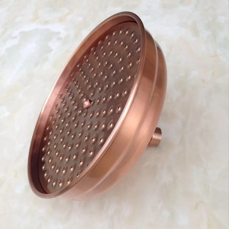 8 inch vintage red copper antique brass round shape bath rainfall shower head bathroom accessory standard 12 ash054 free global shipping