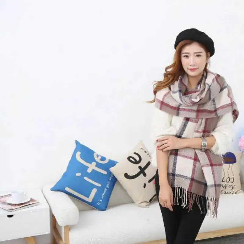 Новая модная коллекция 2015 года мужской кашемировый шарф Для женщин пледом