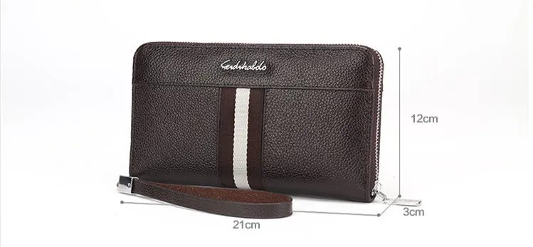 FEIDIKABOLO, роскошный бренд, натуральная кожа, клатч, мужской кошелек, Carteira masculina, на молнии, мужские кошельки, в полоску, черный кошелек для мужчин, 816