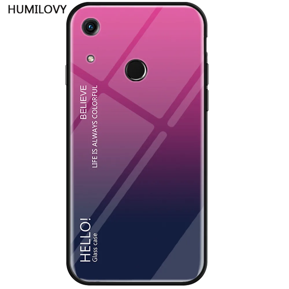 Чехол для Huawei Honor 8A тонкий глянцевый чехол из закаленного стекла мягкая