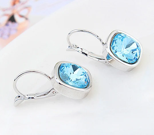 Классические квадратные искусственные кристаллы Swarovski серьги для женщин