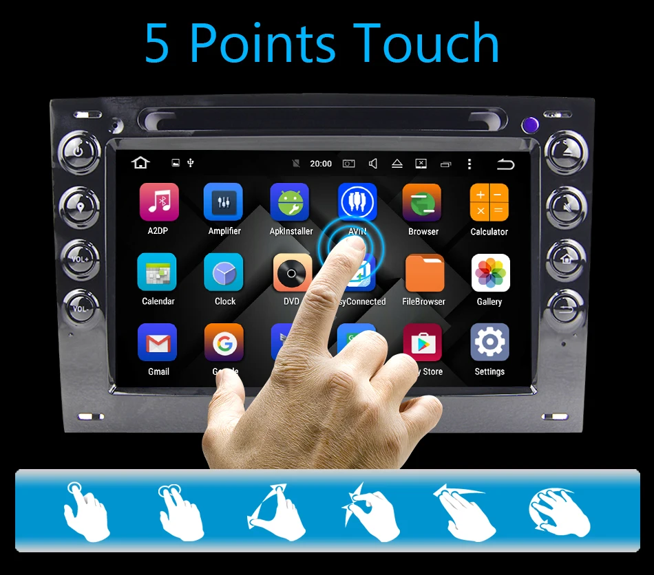 Eunavi четырехъядерный 7 ''2 Din Android 9,0 автомобильный dvd-плеер для Renault Megane 2 ii 2006 2007 2008 2009 gps Navi Радио RDS 1024*600