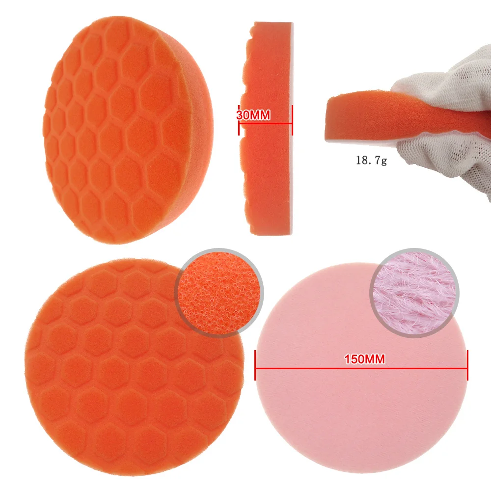 6 Inch 5pcs/Set Sponge Polishing Pad Waxing Buffing Kit Car Washing Compound Auto Beauty Repair Polisher Tool | Инструменты