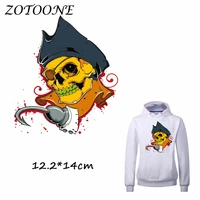 zotoone pirate skull patch for clothing iron on garment heat transfer washable badge diy accessory t shirt deco applique patches