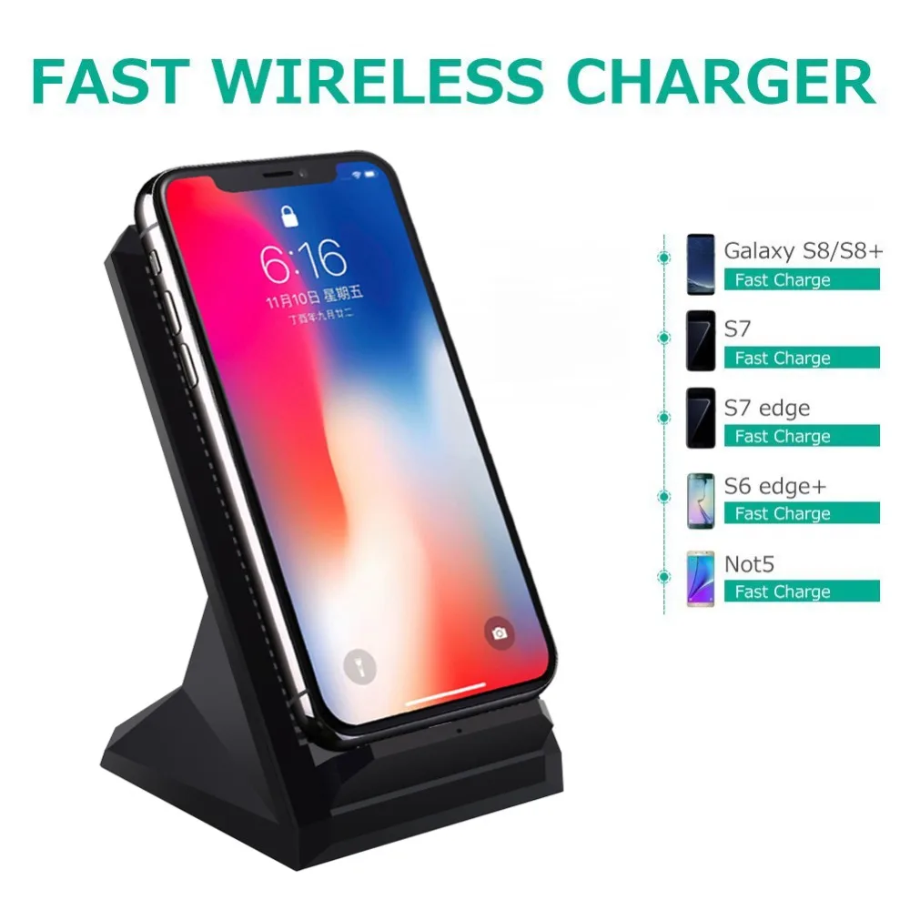 10 Вт Беспроводное зарядное устройство для iPhone X XR XS Max 8 быстрая Беспроводная