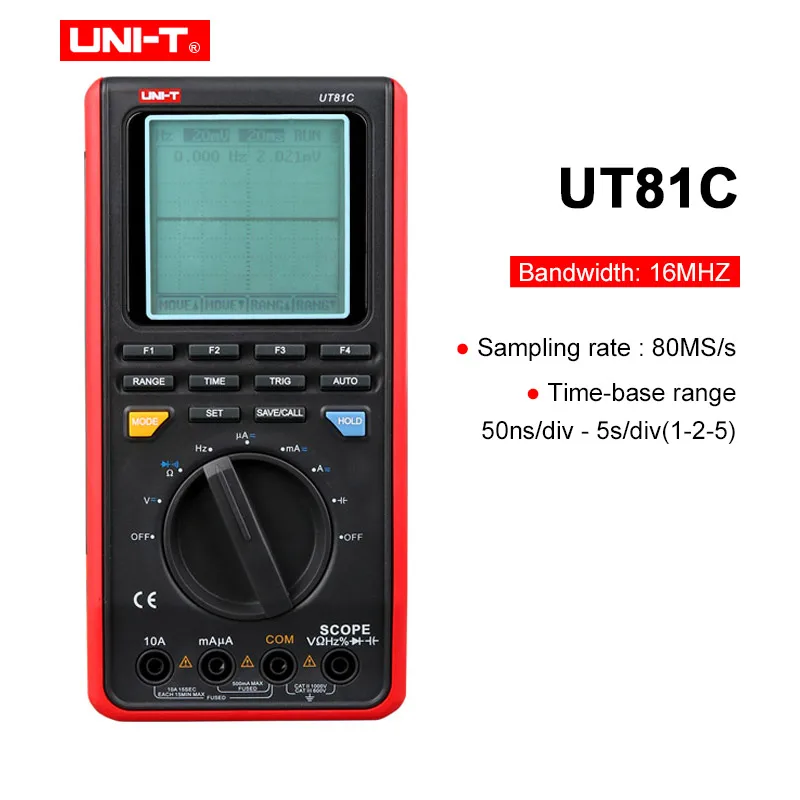 UNI-T UT81C Блок UT81B UT81C Сфера Цифровой мультиметр 8/16 МГц 40/80 мс/с мини-осциллограф AC DC Напряжение прибор для измерения тока USB Интерфейс ПК Мягкий - Цвет: UNI-T UT81C