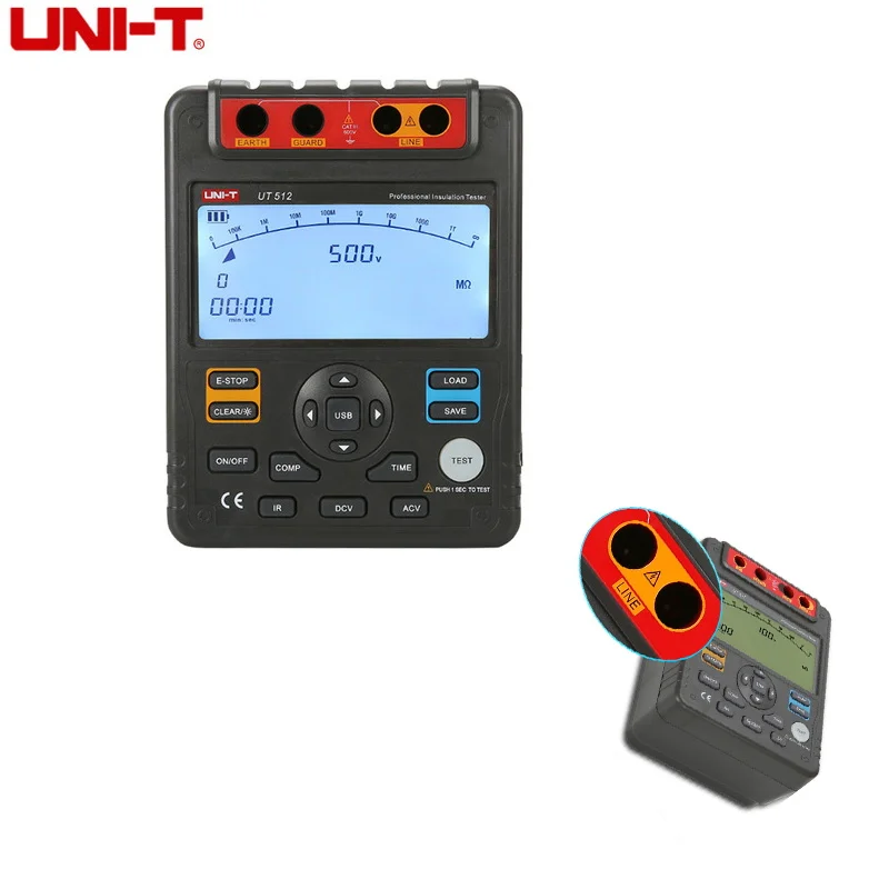 UNI-T UT511/UT512 1500 В Мегаомметр изоляционный Измеритель сопротивления заземления