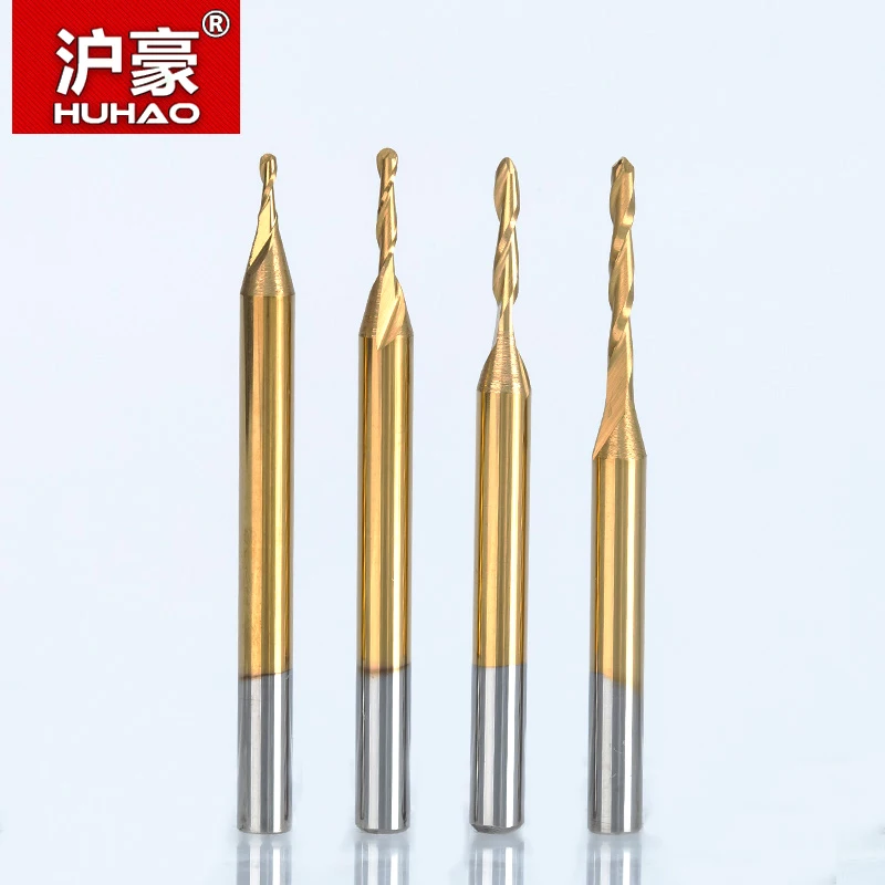 HUHAO 1 шт. 3 175 мм шариковый нос 2 Флейта спиральные оловянные покрывающие концевые