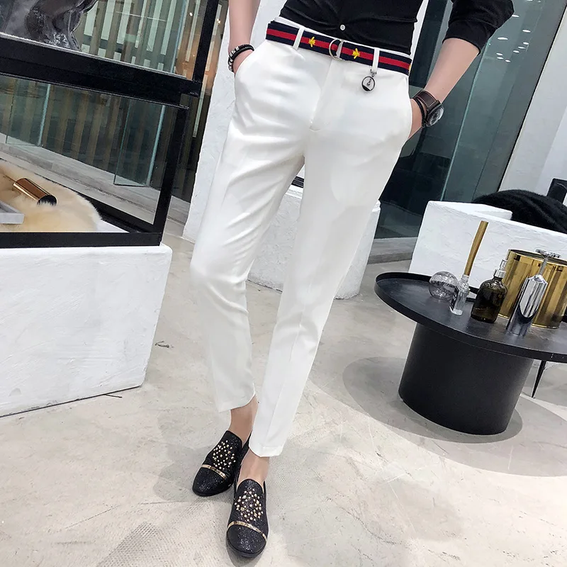 Брюки мужские зеленые брюки повседневные Pantalones Hombre Calca Masculina белый британский