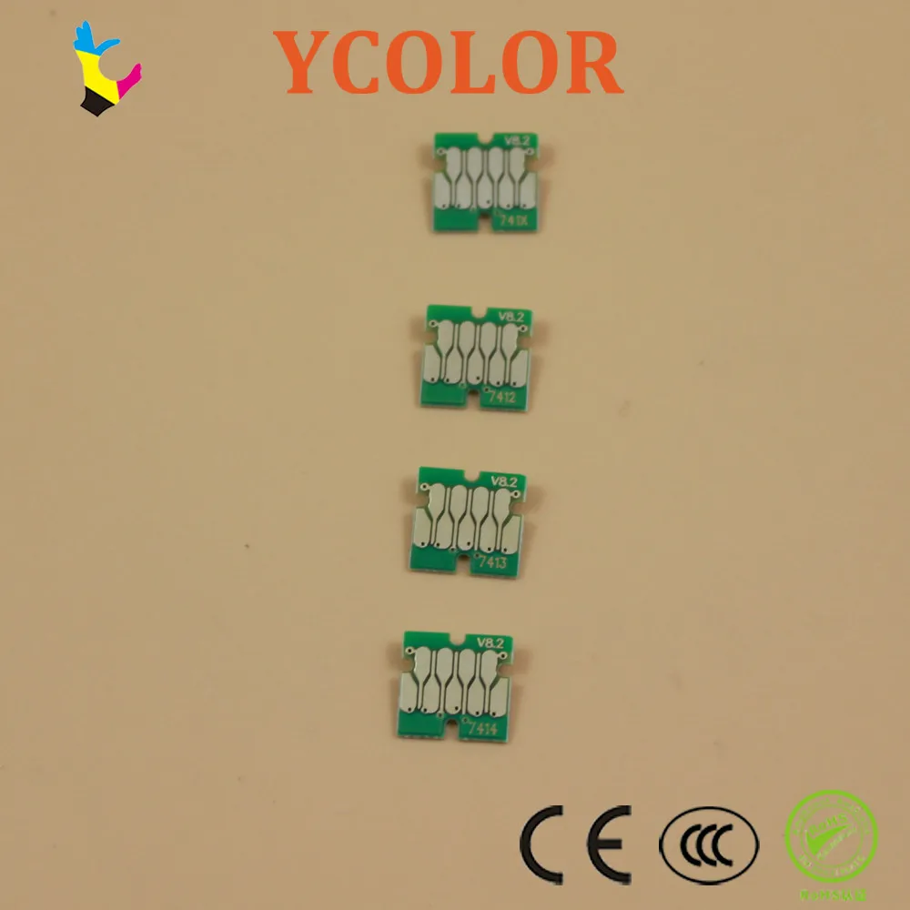 Чип картриджа для Epson F6200 F7200 F9200 F6270 F7270 F9270 с чипом HDK T741X 4 шт./лот|chip car|cartridge chipchip jewelry