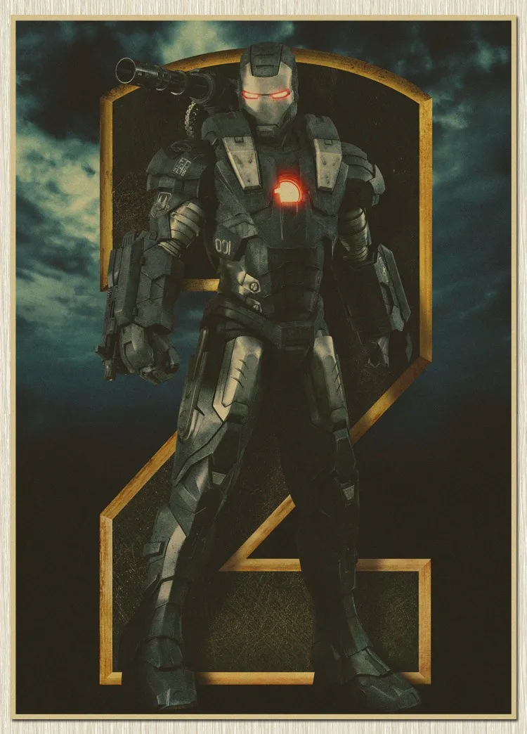 Классический Железный Человек Постер Фильма Ретро Крафт-Бумага Cuadros Bar Pub Рисунок